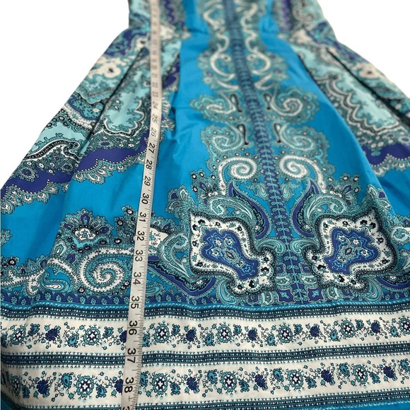 Women's Talbot Medallion Sheen Fit Flare Dress Blue Paisley Size:2 Pockets - Picture 10 of 10